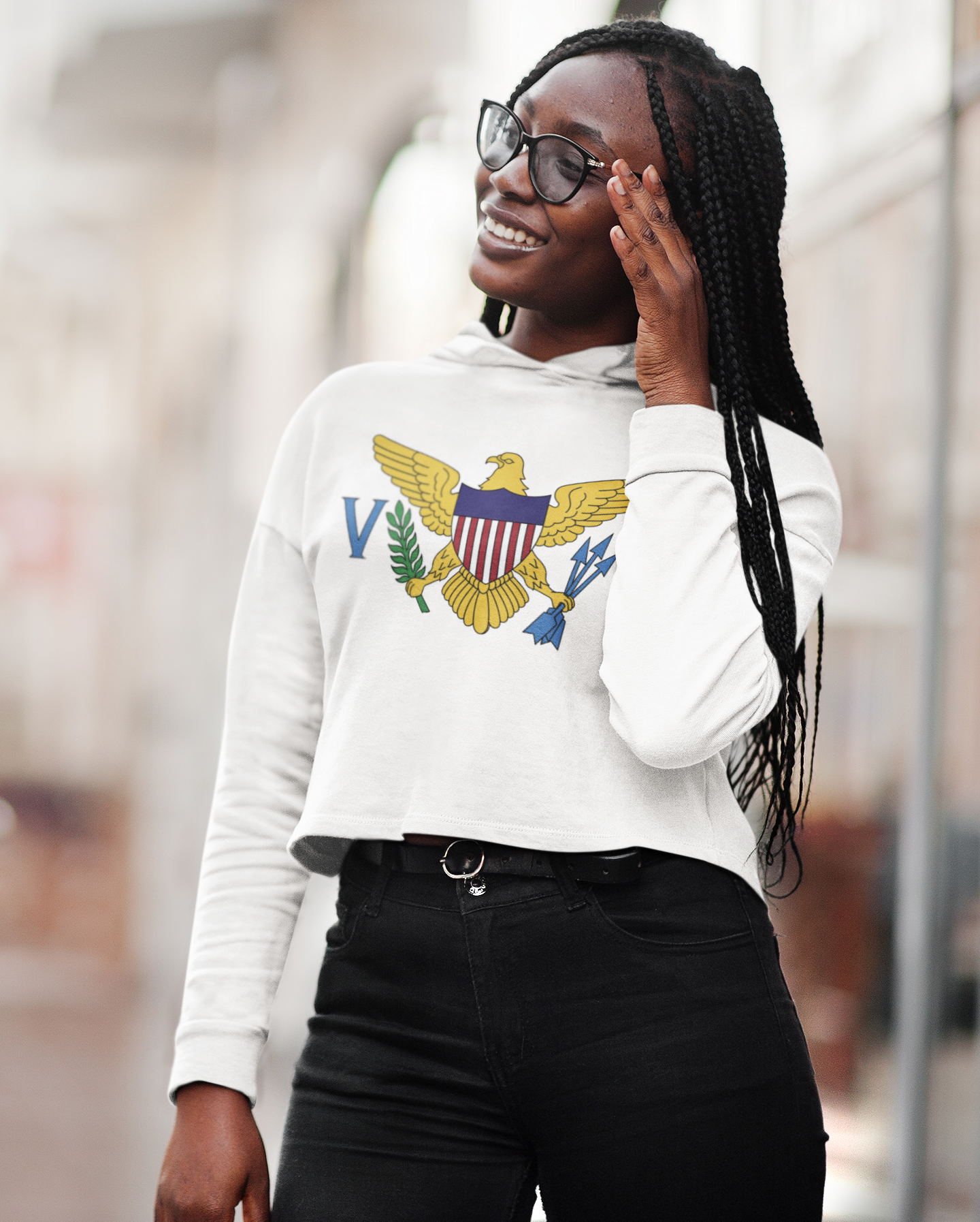 Cropped Hooded Sweatshirt - U.S. Virgin Islands
