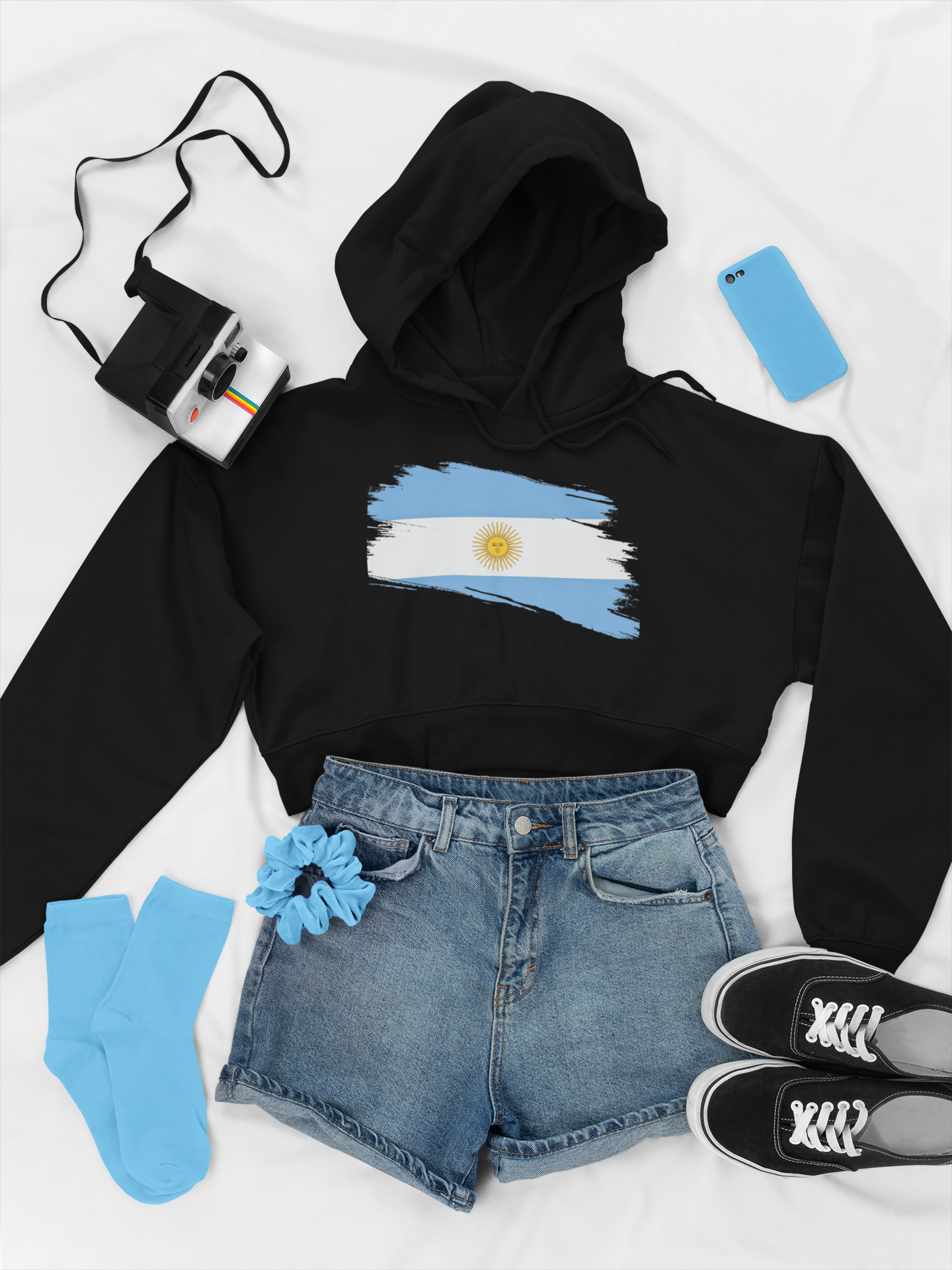 Cropped Hooded Sweatshirt - Argentina
