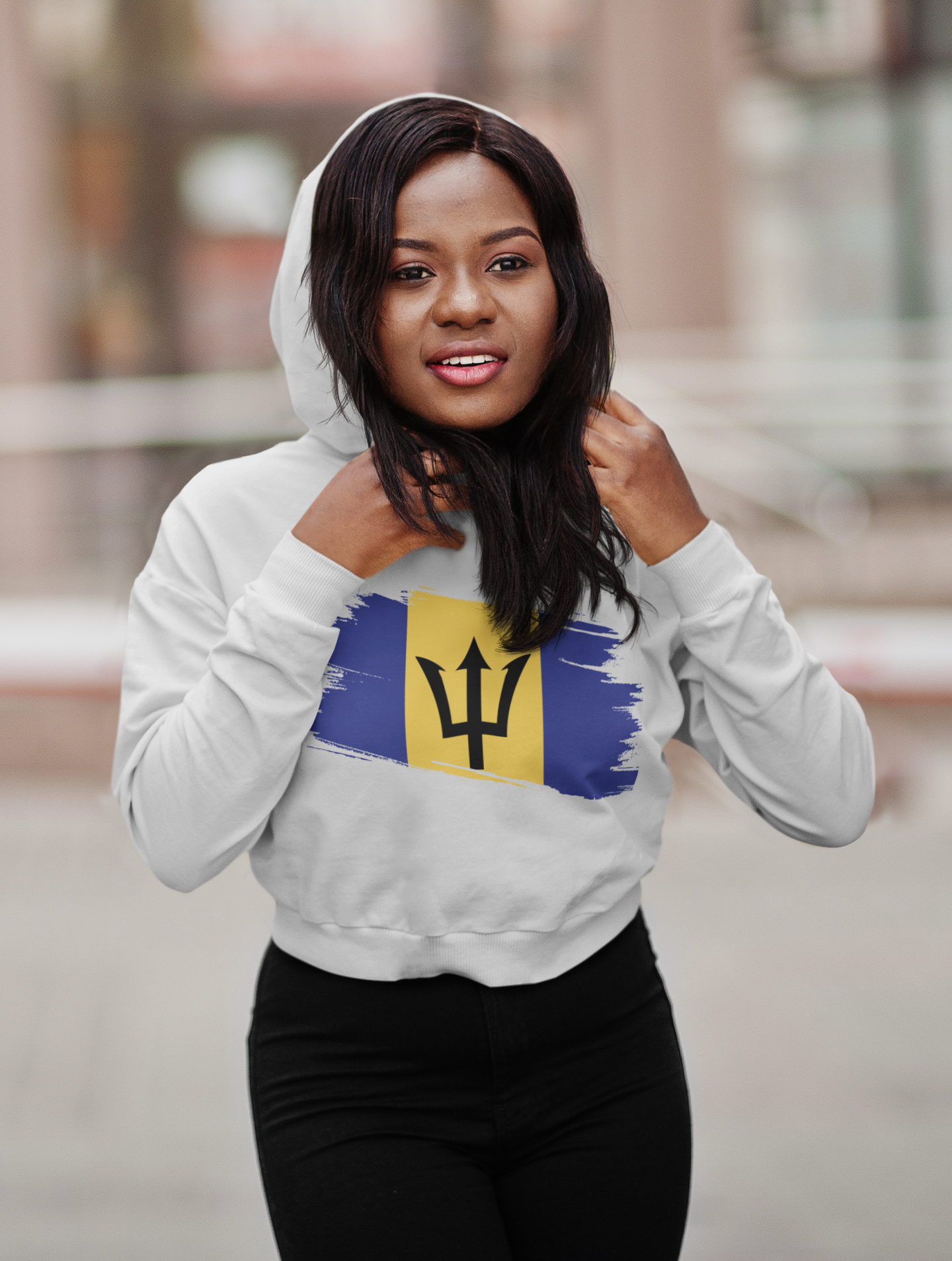 Cropped Hooded Sweatshirt - Barbados